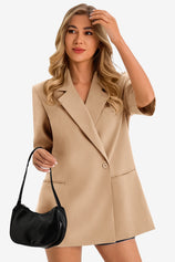 Womens Dark Khaki Summer Oversized Blazer 1
