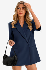 Womens Dark Blue Summer Oversized Blazer 1