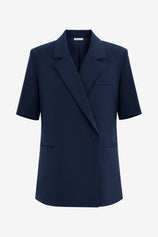 Womens Dark Blue Summer Oversized Blazer 2