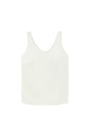 Womens White V Neck Satin Tank Tops 3