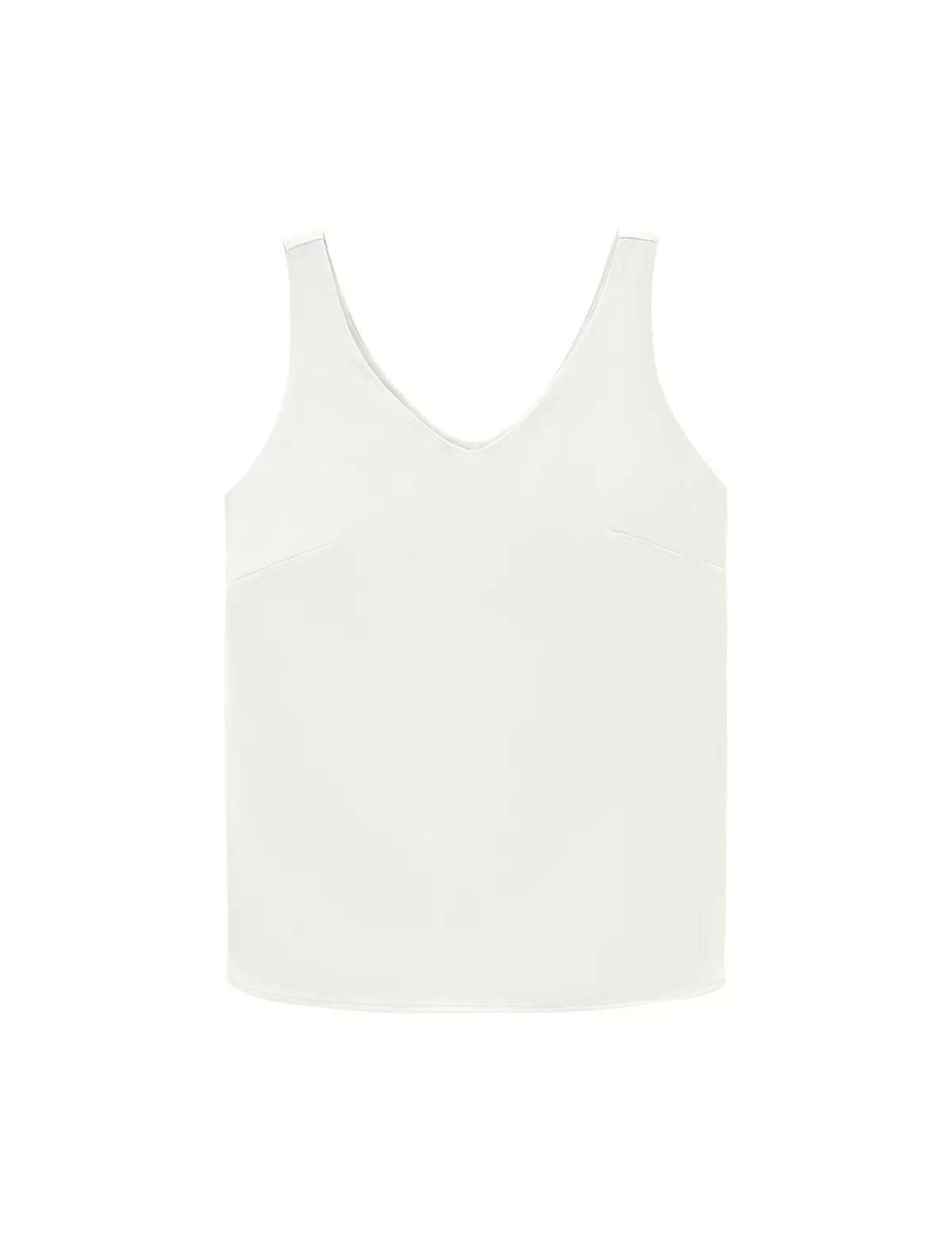 Womens White V Neck Satin Tank Tops 3