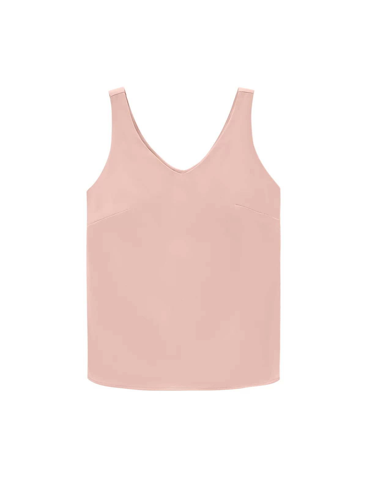 Womens Pink V Neck Satin Tank Tops 3