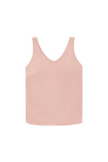 Womens Pink V Neck Satin Tank Tops 3