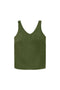 Womens Army Green V Neck Satin Tank Tops 3