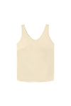 Womens Beige V Neck Satin Tank Tops 3