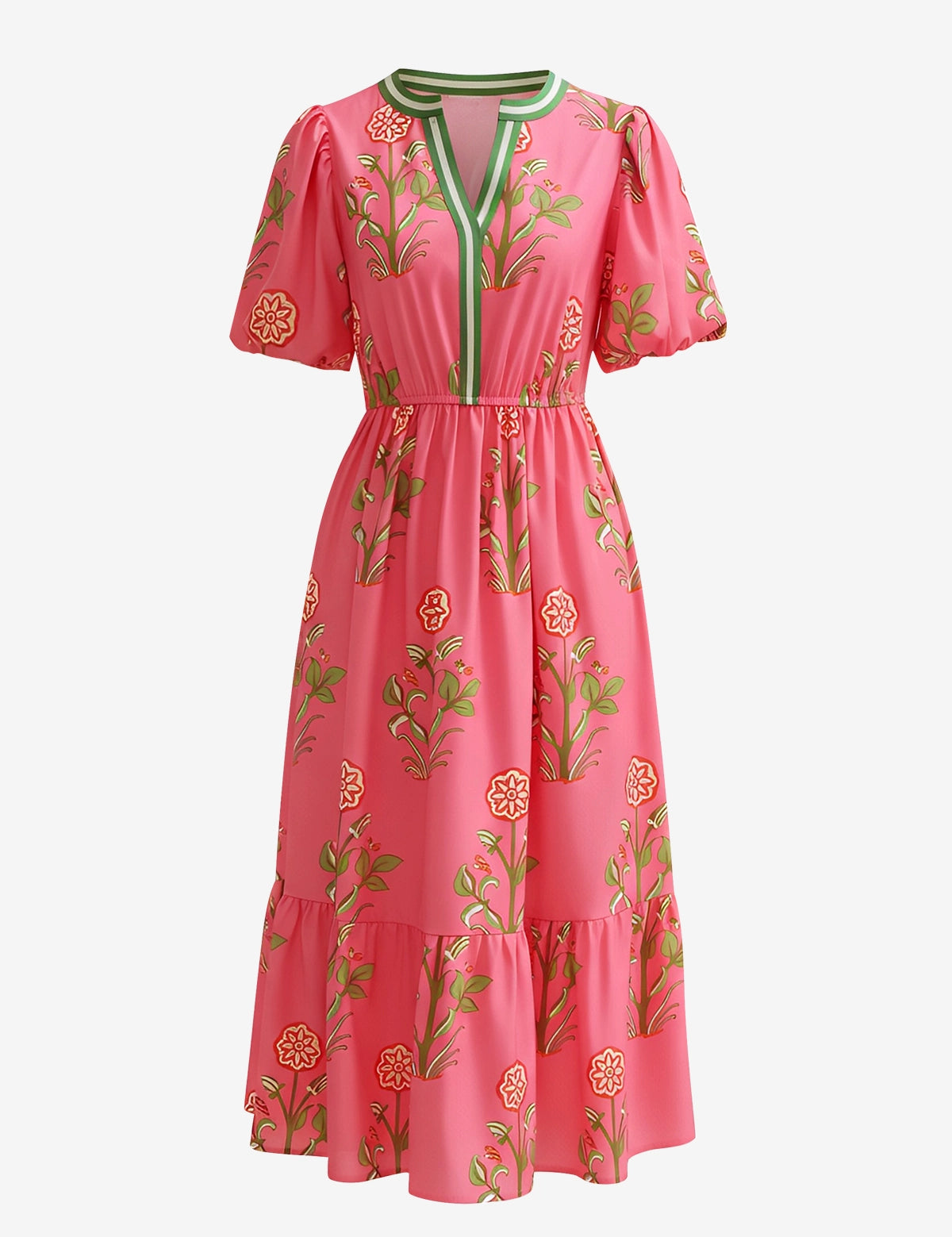 Womens Pink Floral Print Maxi Dress 2
