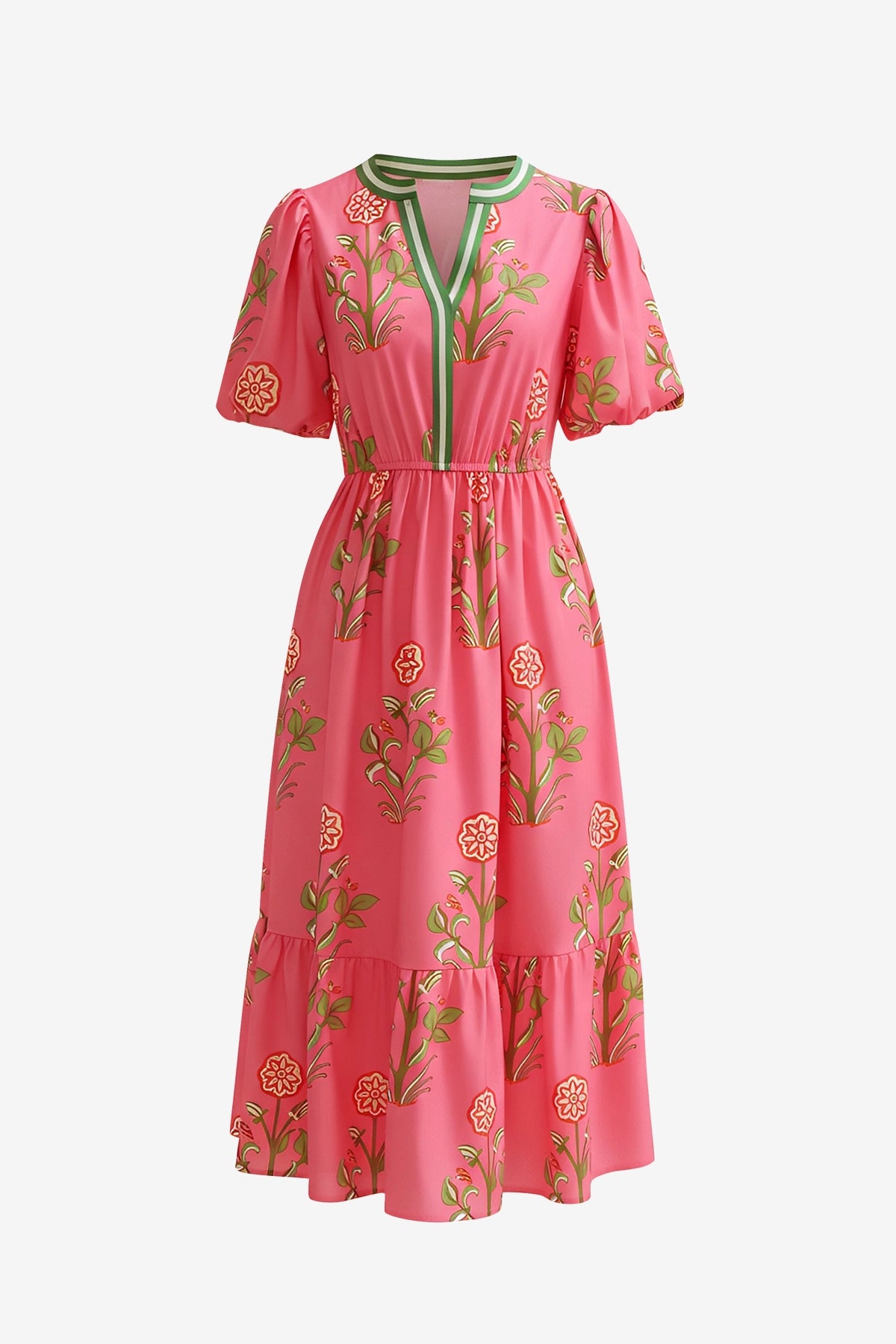 Womens Pink Floral Print Maxi Dress 2