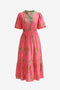 Womens Pink Floral Print Maxi Dress 2