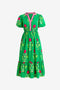 Womens Green Floral Print Maxi Dress  2