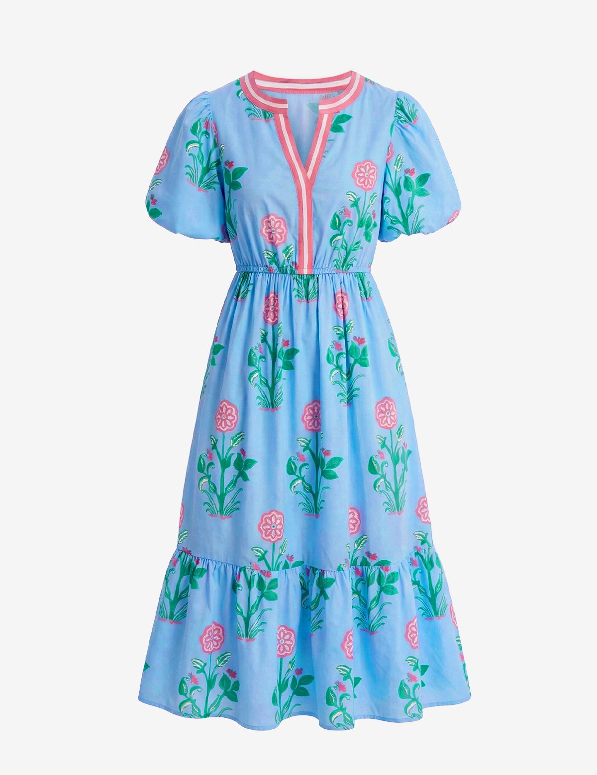 Womens Sky Blue Floral Print Maxi Dress 2