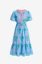 Womens Sky Blue Floral Print Maxi Dress 2