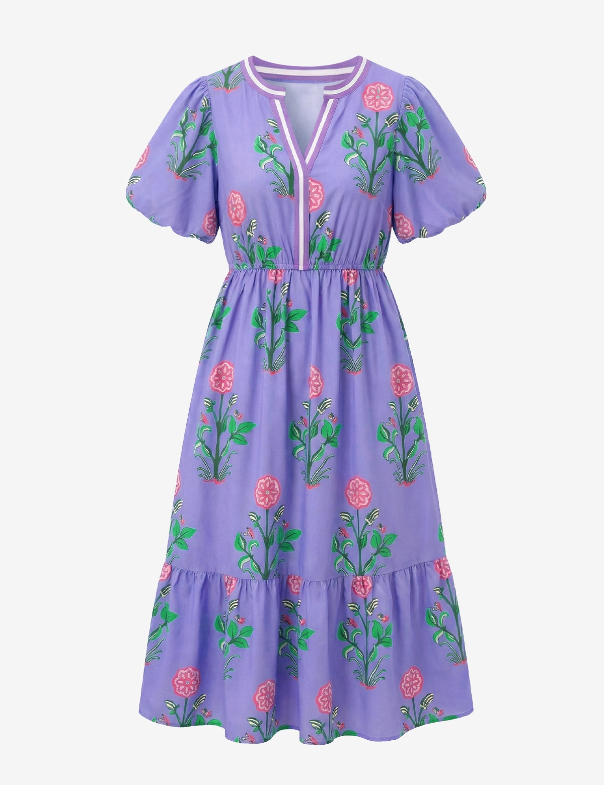 Womens Purple Floral Print Maxi Dress 2