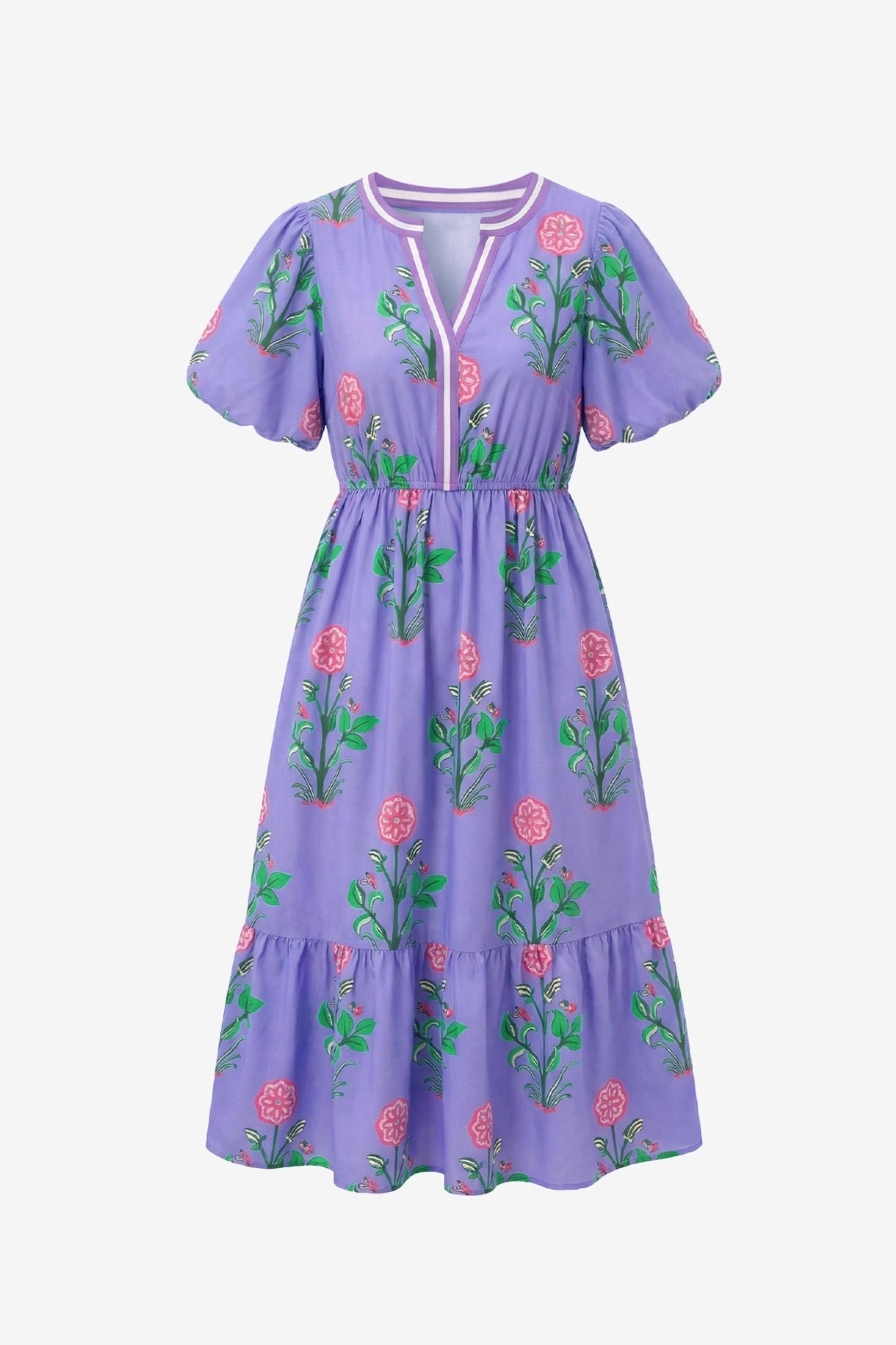 Womens Purple Floral Print Maxi Dress 2