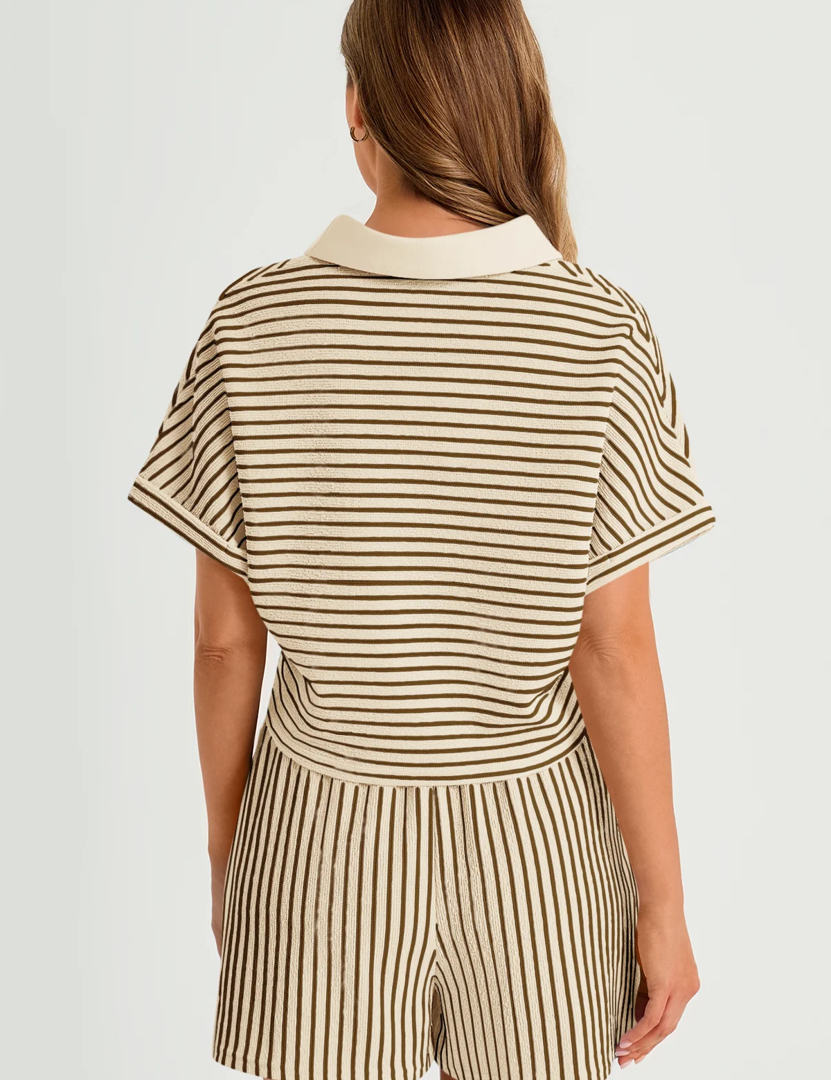 Womens Brown Striped 2 Piece Sets  3