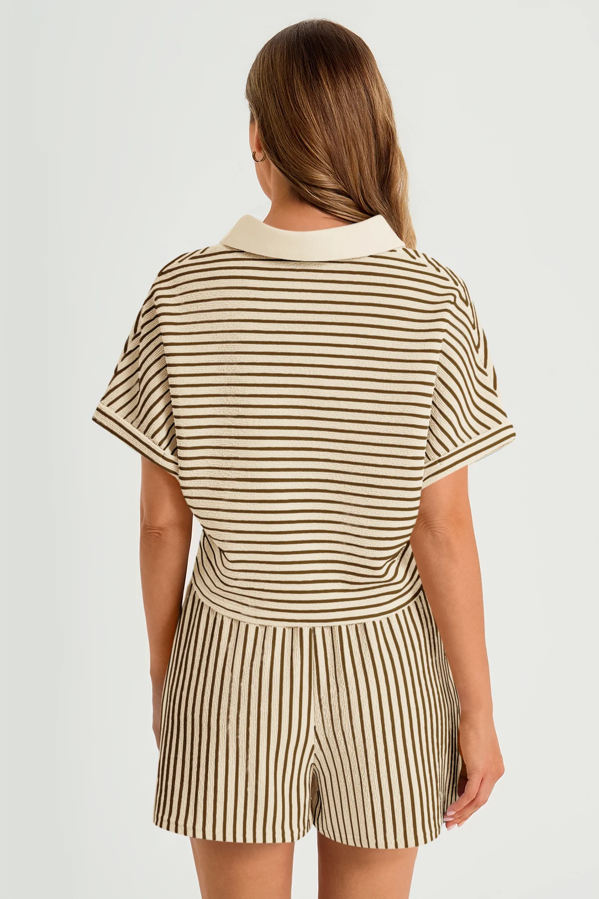Womens Brown Striped 2 Piece Sets  3