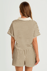Womens Brown Striped 2 Piece Sets  3