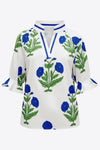 Womens White Boho Floral Blouses 2