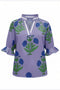 Womens Purple Boho Floral Blouses 2