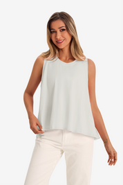 Womens White Summer Sleeveless Tank Tops | CicyBell