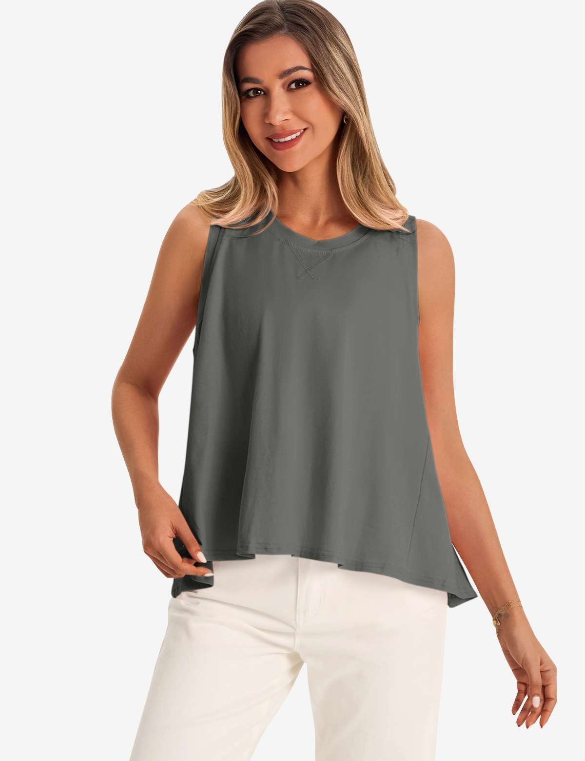Womens Dark Grey Summer Sleeveless Tank Tops