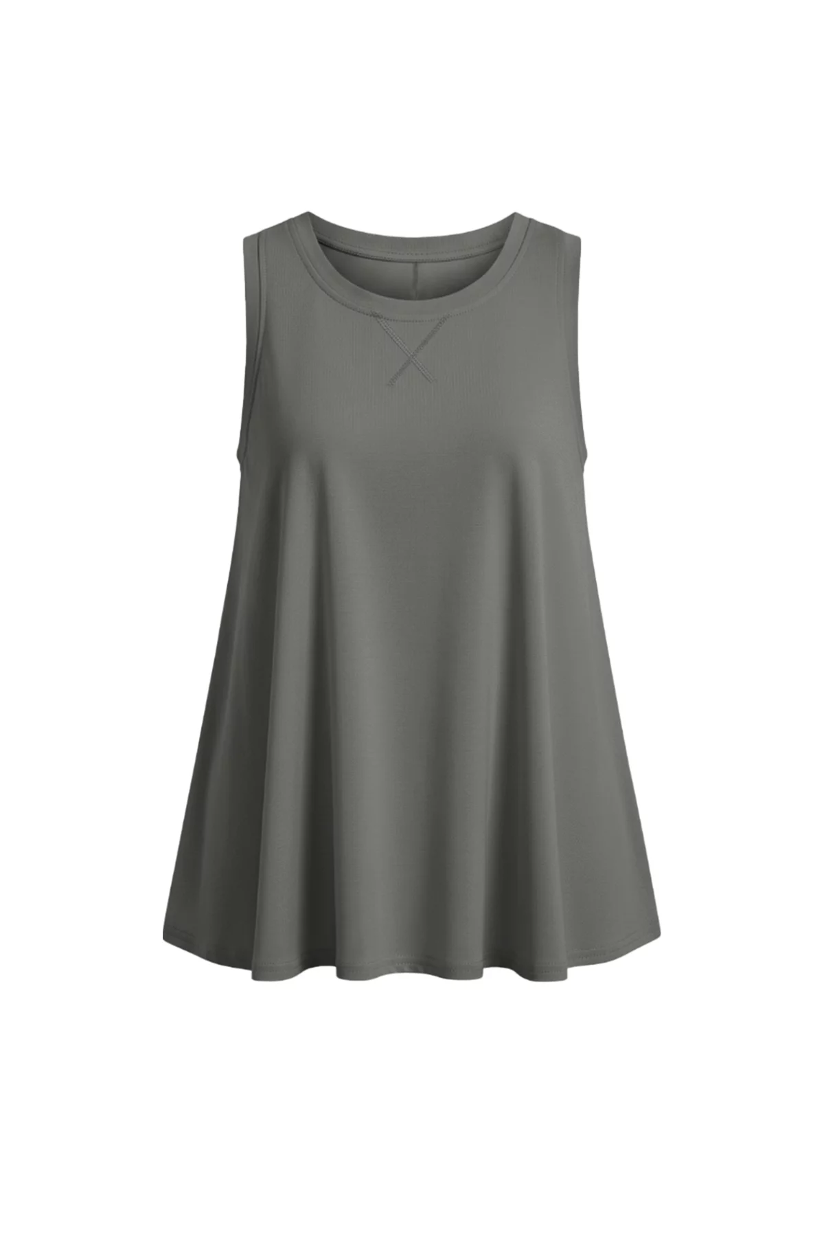 Womens Dark Grey Summer Sleeveless Tank Tops | CicyBell