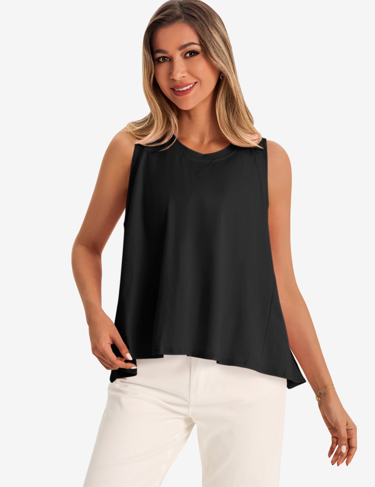 Womens  Black Summer Sleeveless Tank Tops