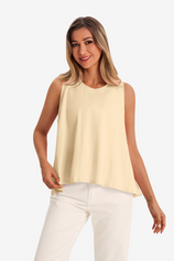 Womens Beige Summer Sleeveless Tank Tops