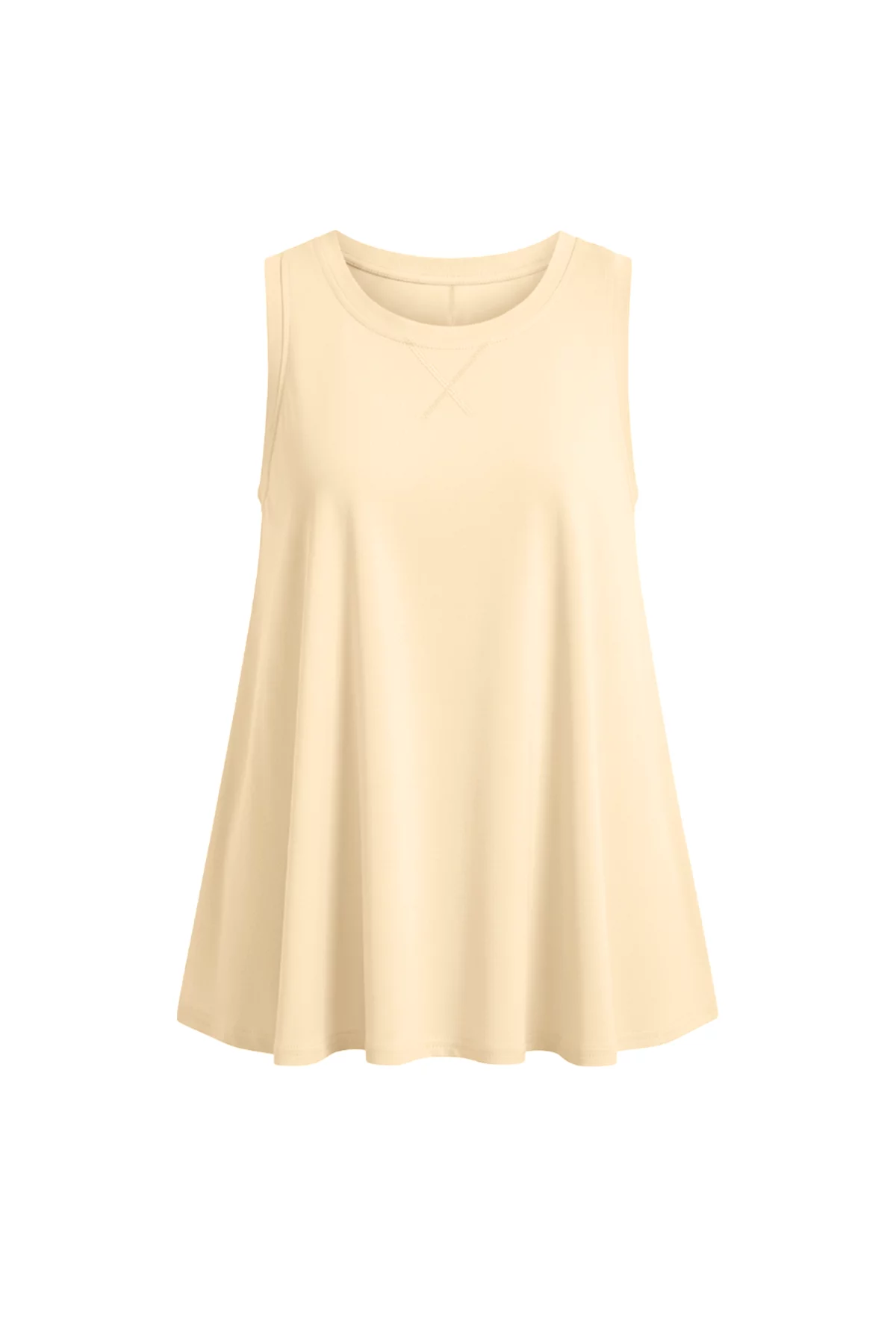 Womens Beige Summer Sleeveless Tank Tops | CicyBell
