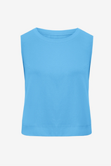 Womens Bluish Grey Casual Cropped Tank Tops | CicyBell
