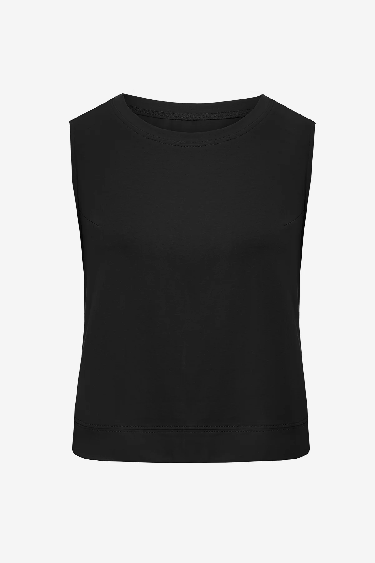 Womens  Black Casual Cropped Tank Tops | CicyBell