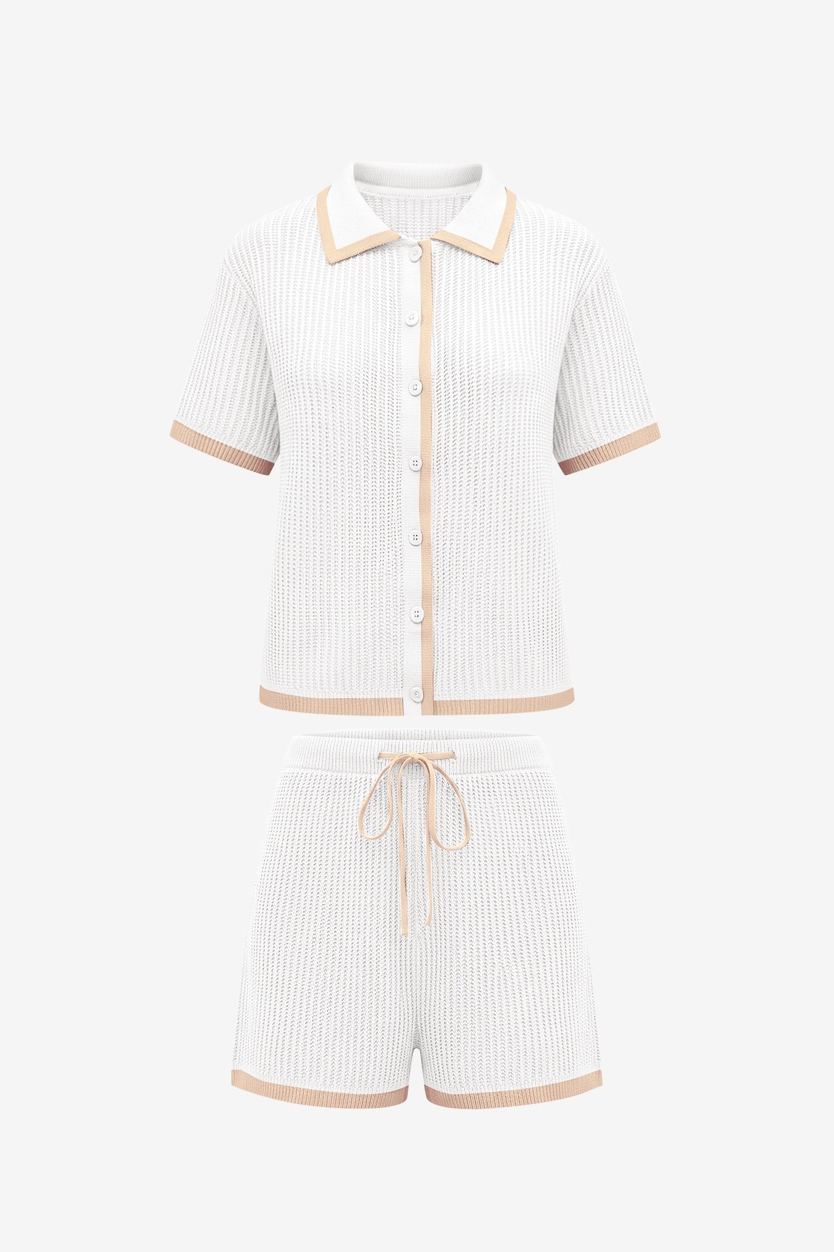 Womens White Color Block 2 Piece Sets | CicyBell
