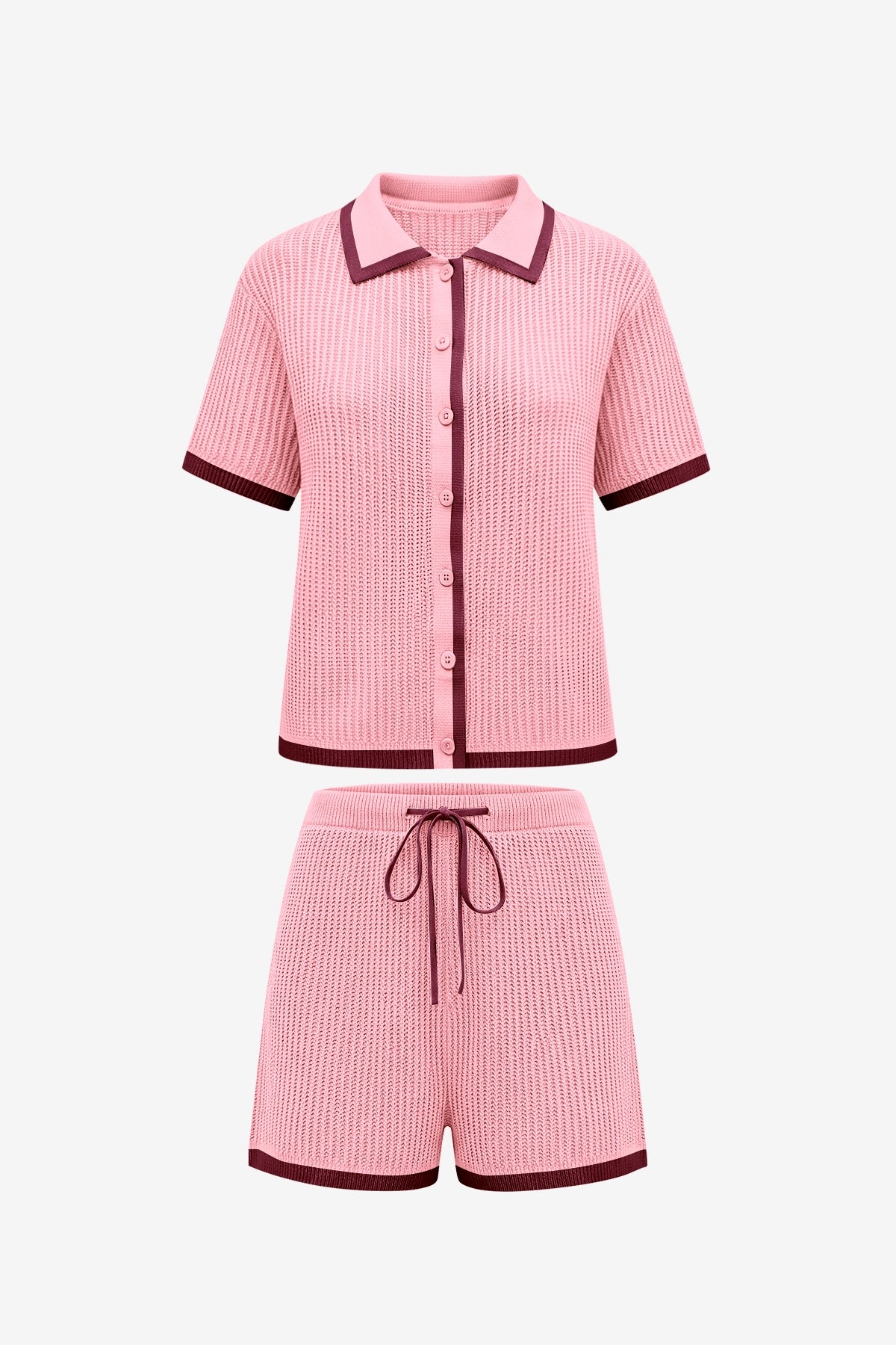 Womens Pink Color Block 2 Piece Sets | CicyBell