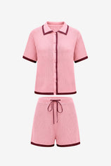 Womens Pink Color Block 2 Piece Sets | CicyBell