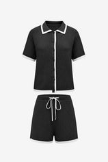 Womens  Black Color Block 2 Piece Sets | CicyBell