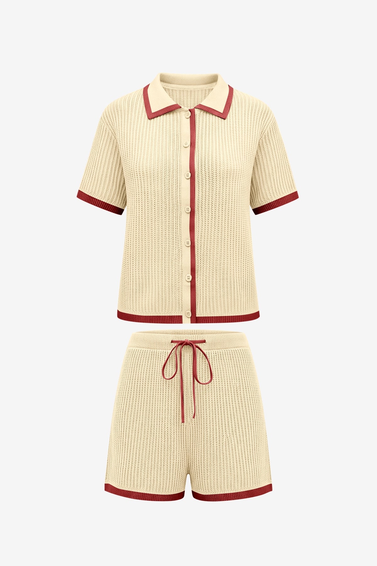 Womens Beige Color Block 2 Piece Sets | CicyBell