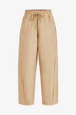 Womens Khaki Wide Leg Striped Pants 2