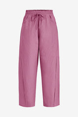 Womens Pink Stripes Wide Leg Striped Pants 2