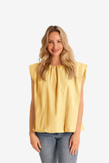 Womens Yellow Cap Sleeve Blouses | CicyBell