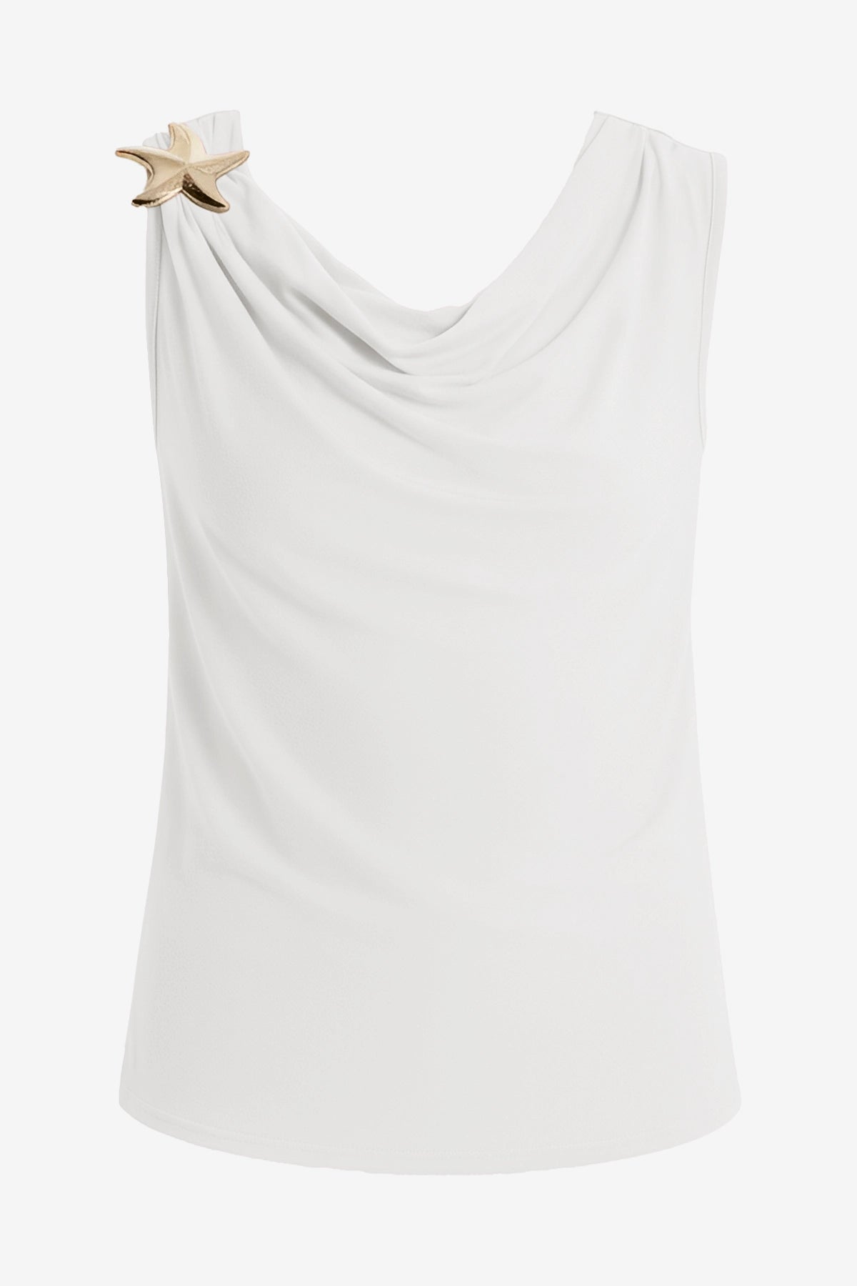 Womens White Summer Crew Neck Tank Tops 1