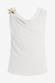 Womens White Summer Crew Neck Tank Tops 1