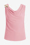 Womens Pink Summer Crew Neck Tank Tops 2