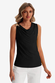 Womens Black Summer Crew Neck Tank Tops 1