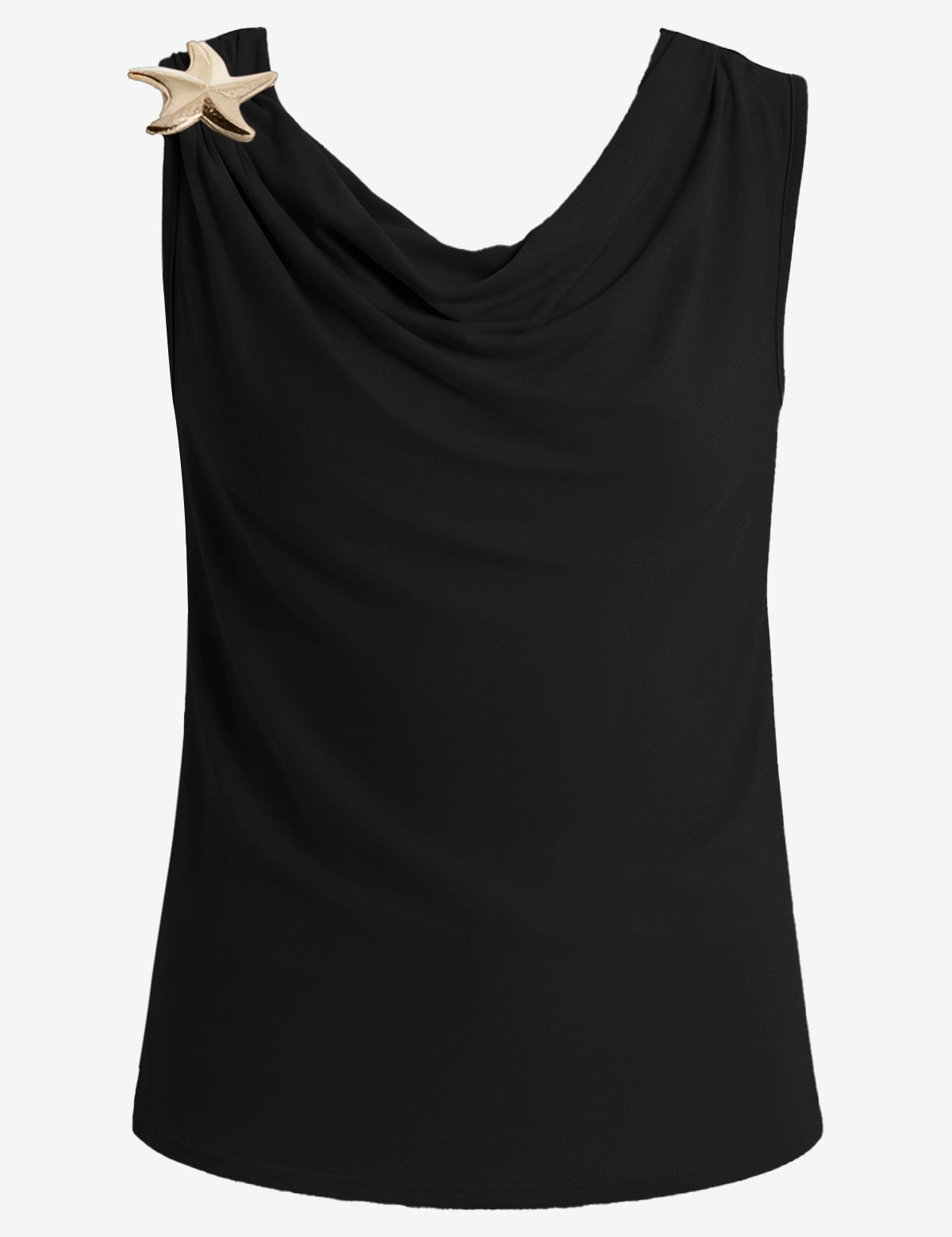 Womens Black Summer Crew Neck Tank Tops 2