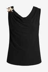Womens Black Summer Crew Neck Tank Tops 2