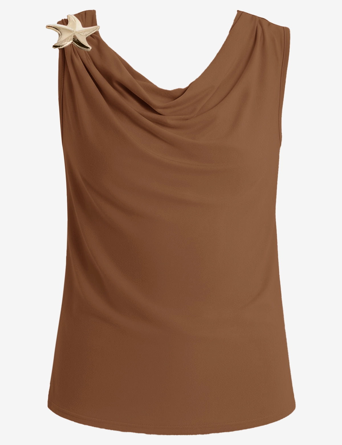 Womens Light Coffee Summer Crew Neck Tank Tops 2