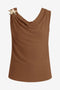Womens Light Coffee Summer Crew Neck Tank Tops 2