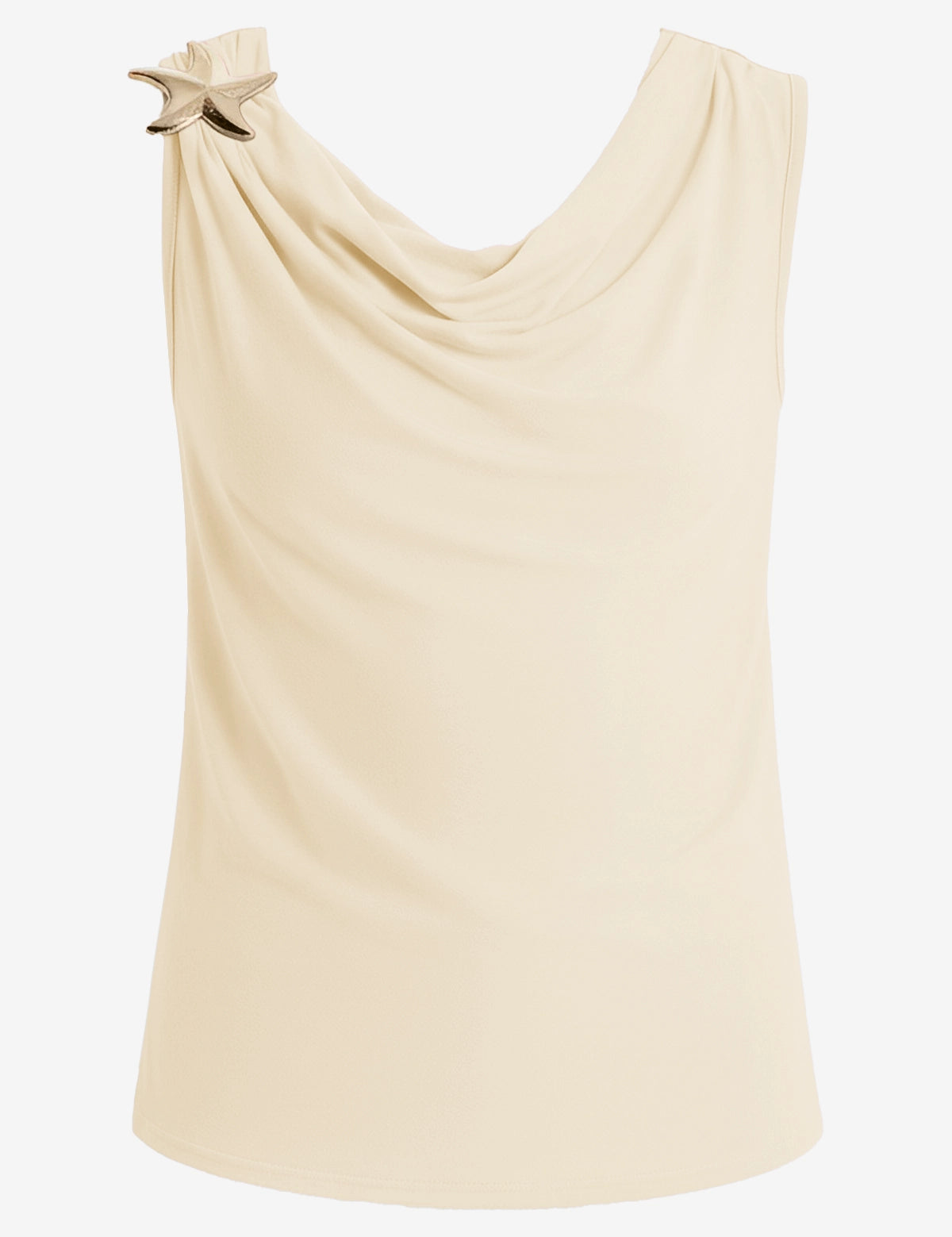 Womens Beige Summer Crew Neck Tank Tops 2