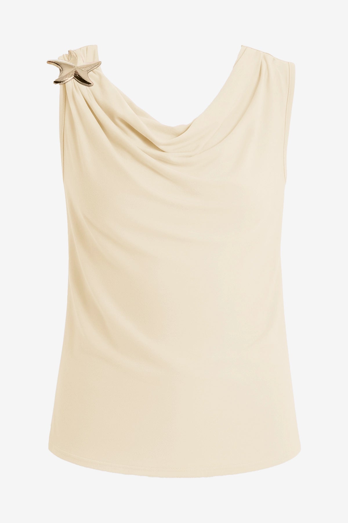 Womens Beige Summer Crew Neck Tank Tops 2
