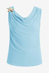 Womens Light Blue Summer Crew Neck Tank Tops 2