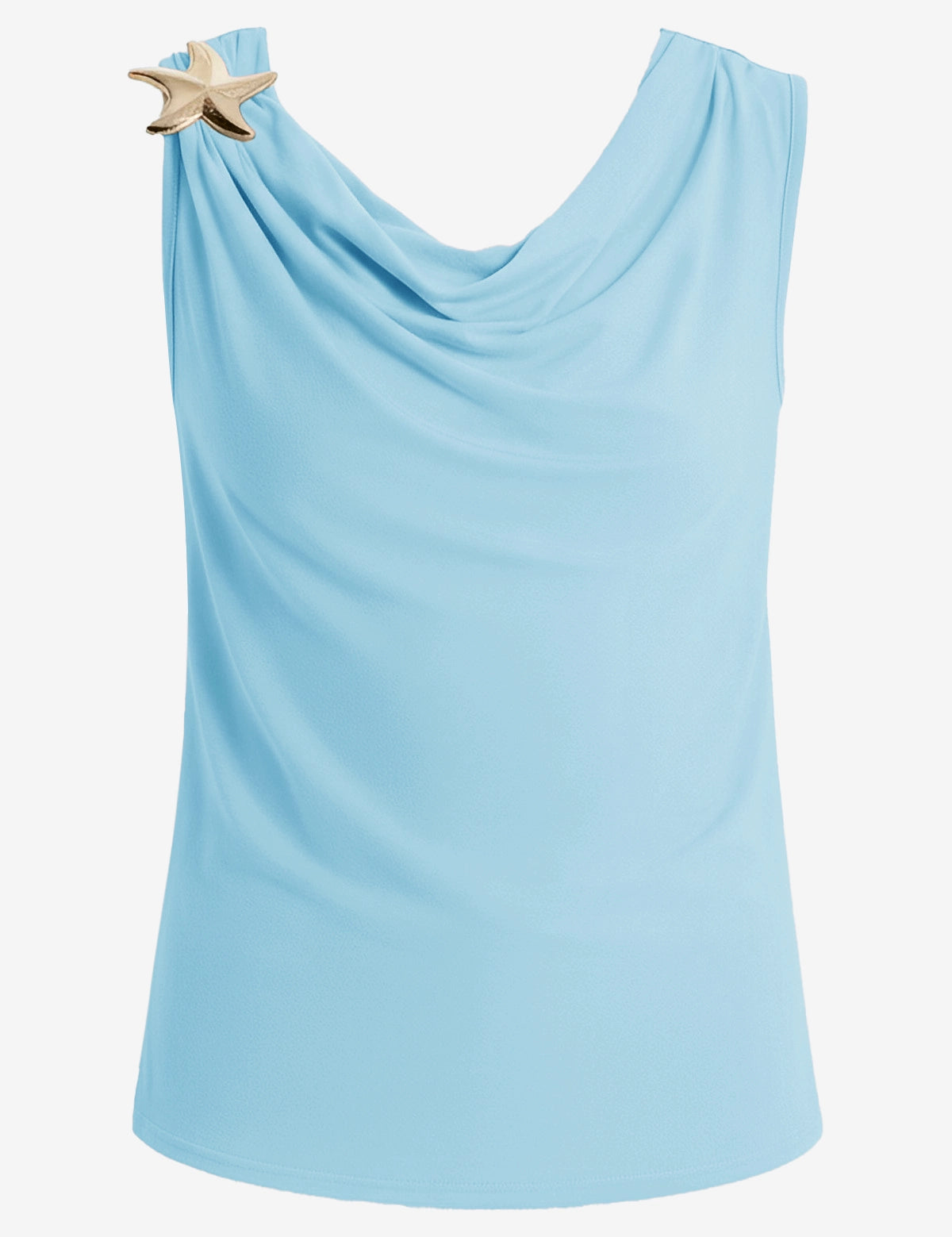 Womens Light Blue Summer Crew Neck Tank Tops 2